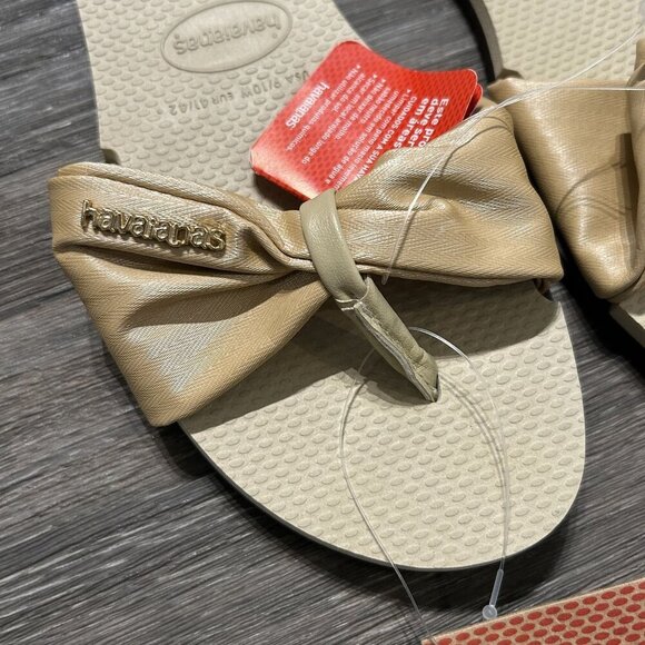 Havaianas Size 9/10 NWT St. Tropez Classic Sandals Sand Grey Beige Neutral Thong - Picture 6 of 7